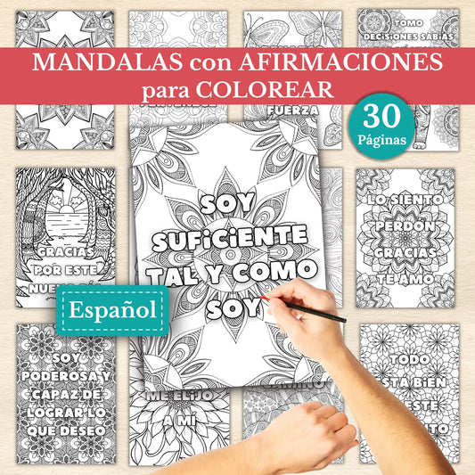 Mandalas con Afirmaciones (para colorear)